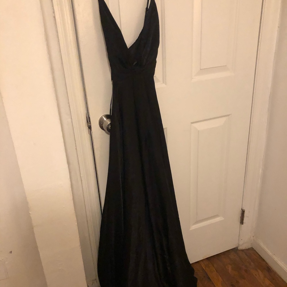 Forever 21 Velvet Black Floor Length Dress